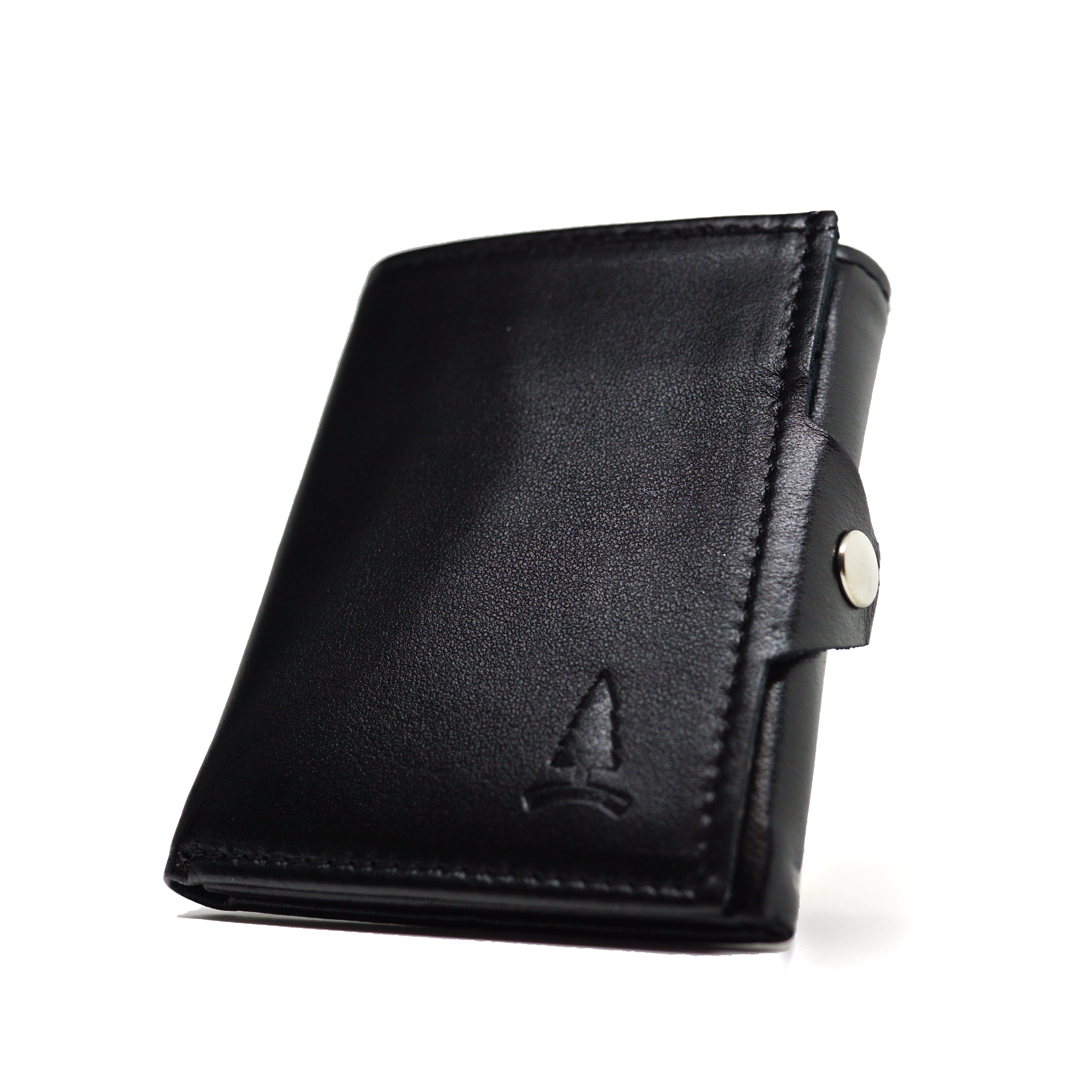 Čierna minimalistická kožená peňaženka Noir