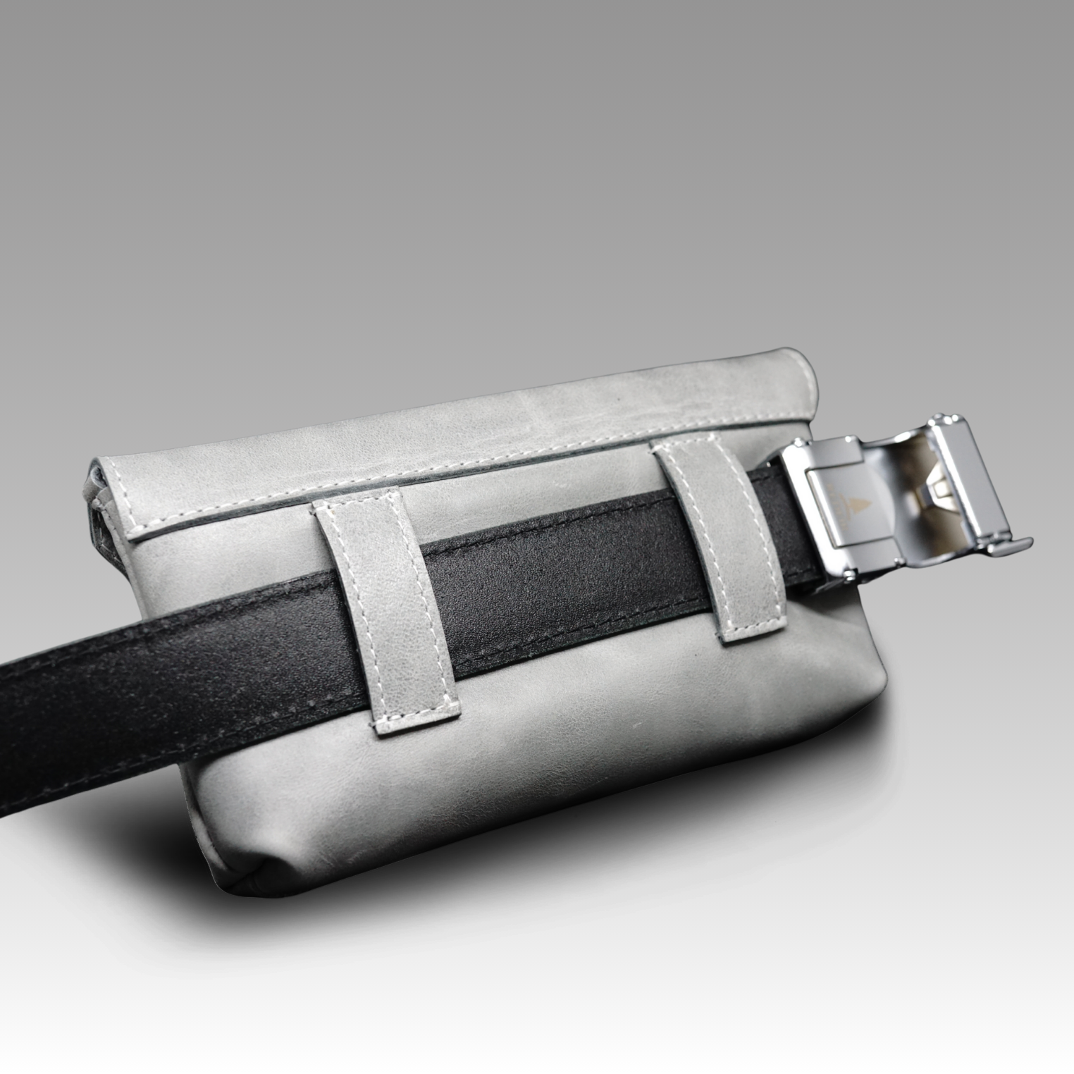 Štýlový šedý set pre dámy Challenger - opasok a kabelka