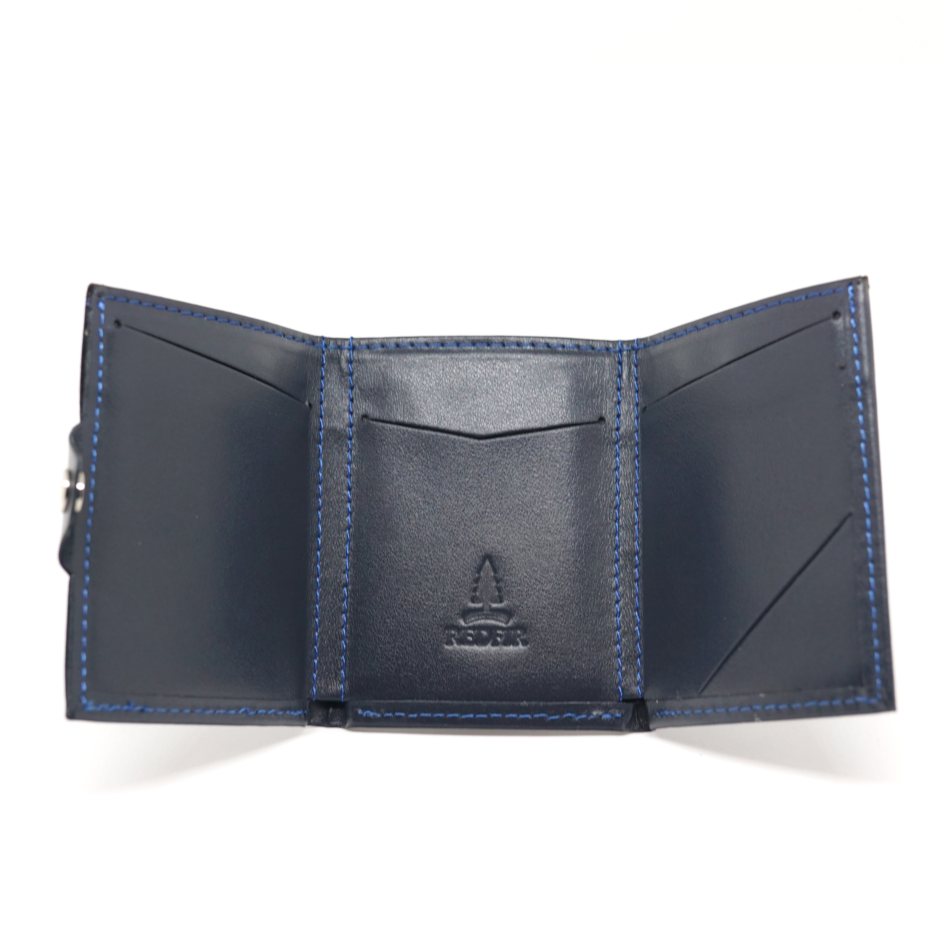 Plavi minimalistički kožni novčanik Universe