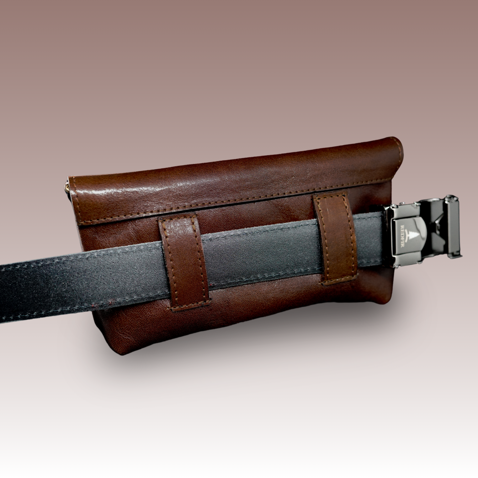 Štýlový hnedý set pre dámy Euphory - opasok a kabelka